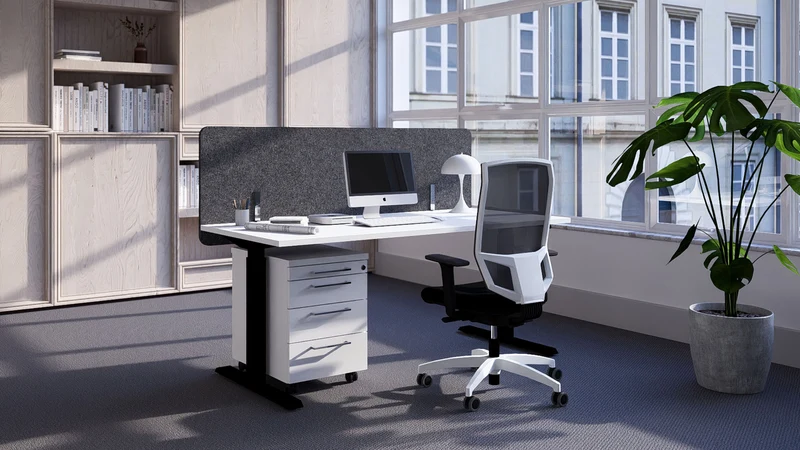 Ergonomisches Büro-Set FLOW – Schreibtisch, Stuhl & Akustik komplett