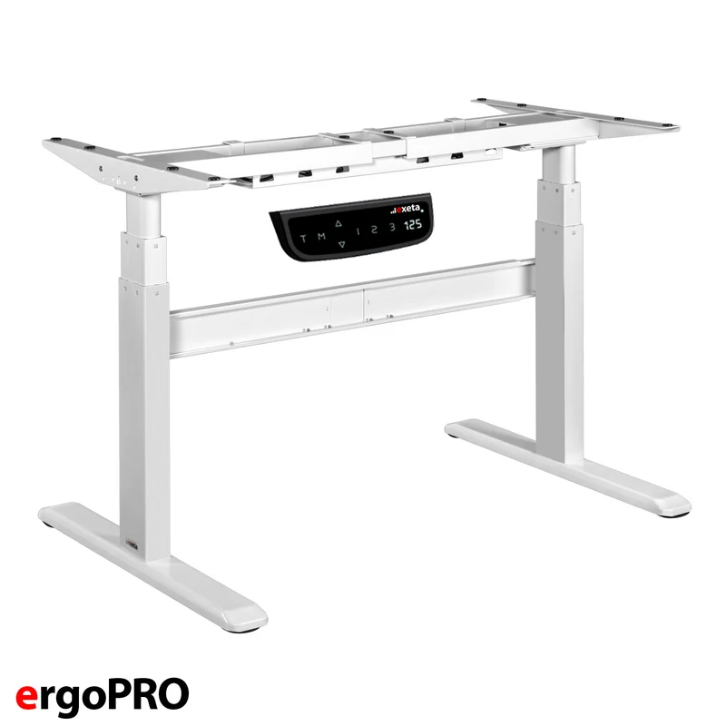 exeta ergoPRO höhenverstellbarer Schreibtisch elektrisch Tischgestell weiß