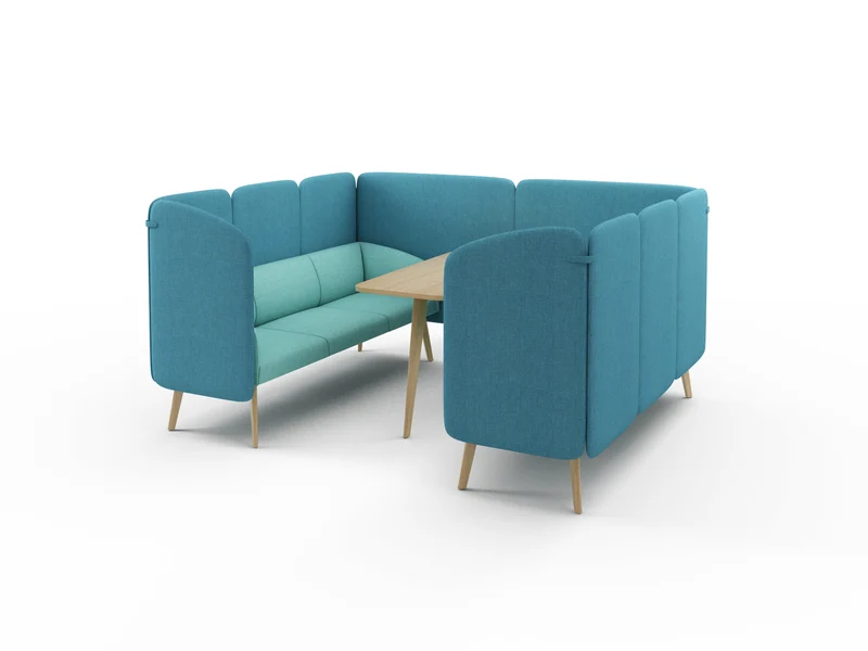 CLOUD Highback Sofa Lounge Cube L1 mit Tisch für 6 Personen