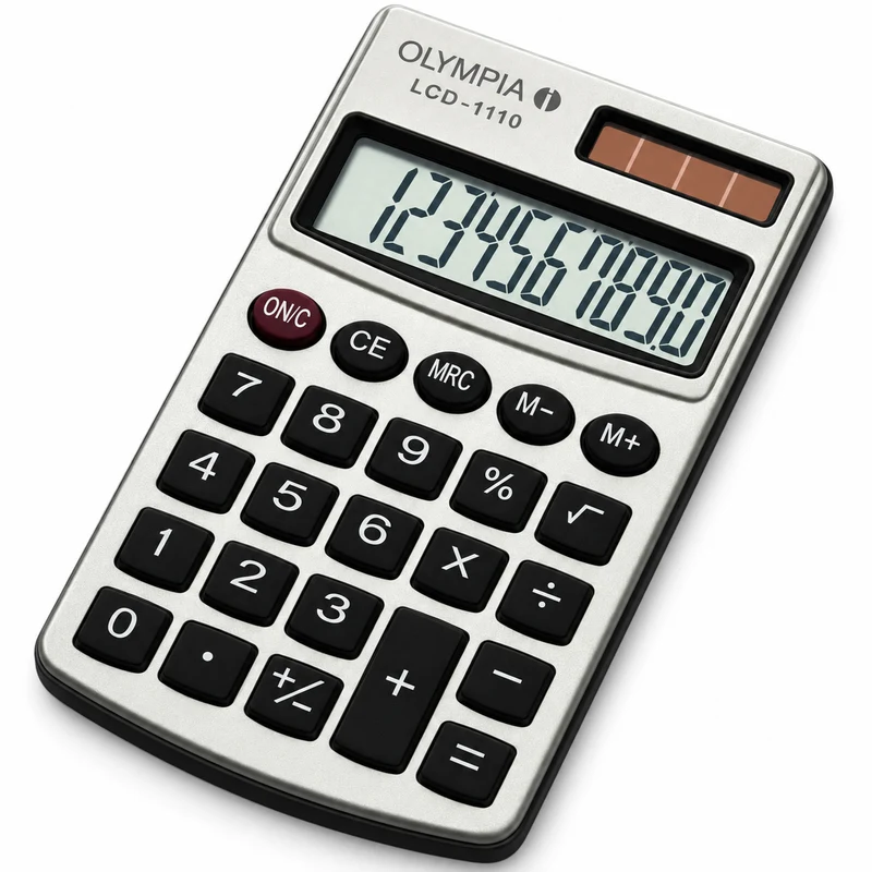 Olympia Taschenrechner LCD-1110 10-Stellig Silber Batterie / Solar