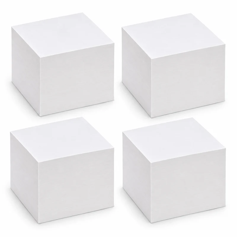 Notizzettel / Klötze 9x9 cm weiß mit Leimung 4 Blöcke ca. 800 Blatt
