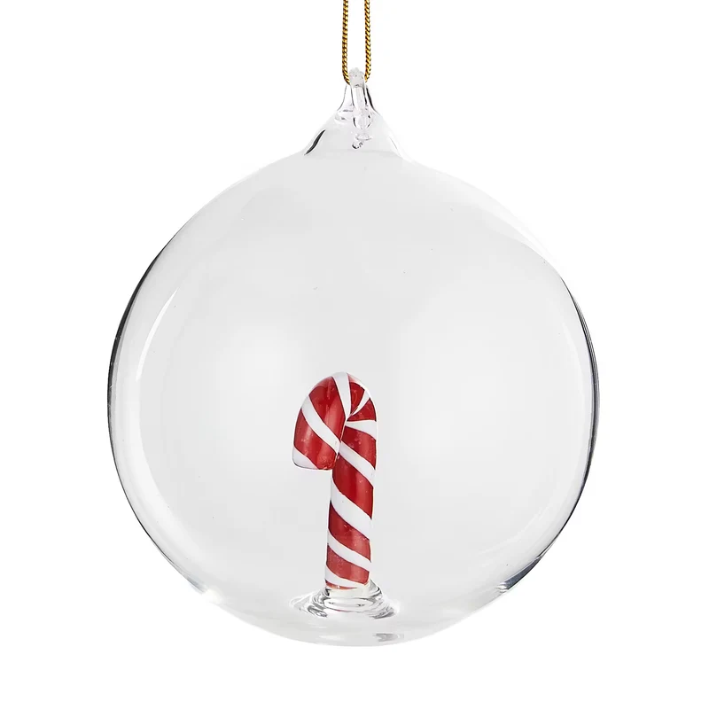 HANG ON Glaskugel Candy Cane