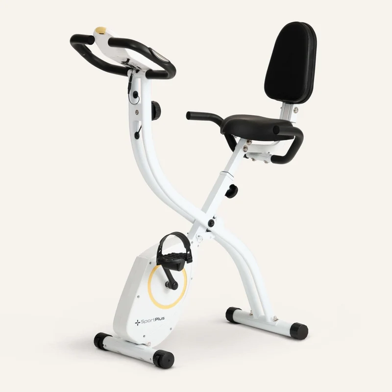Klappbarer Heimtrainer | S-Bike für leichten Einstieg | mit Rückenlehne | 8 manuelle Widerstandsstufen | App-kompatibel