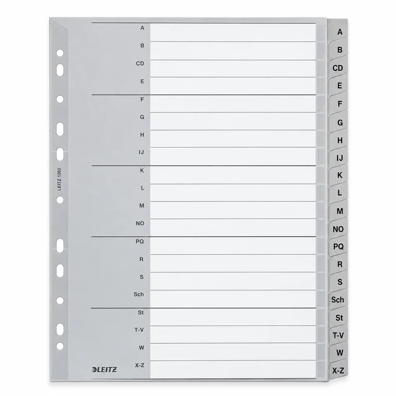 Leitz Ordneretiketten 1260 A-Z Grau 20 Teilig