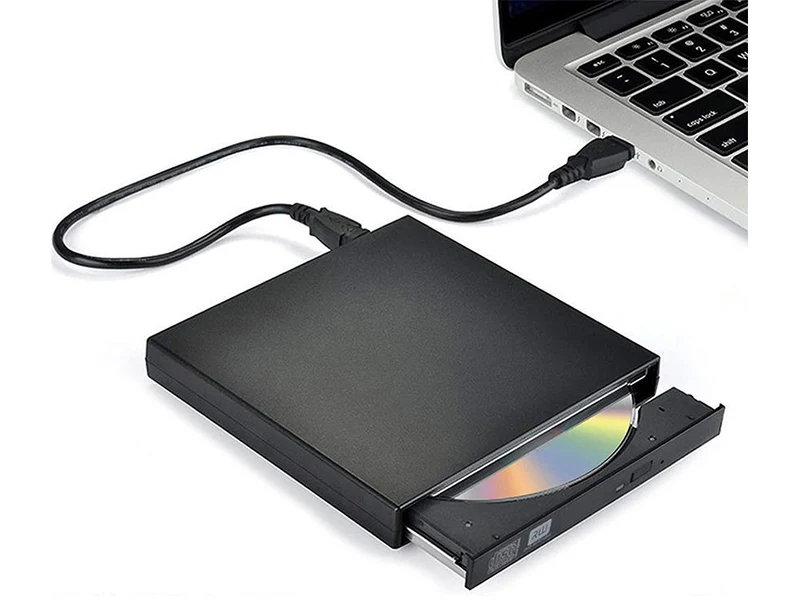 Externes USB CD DVD Laufwerk – Tragbarer Brenner & Player für PC, Laptop & Mac