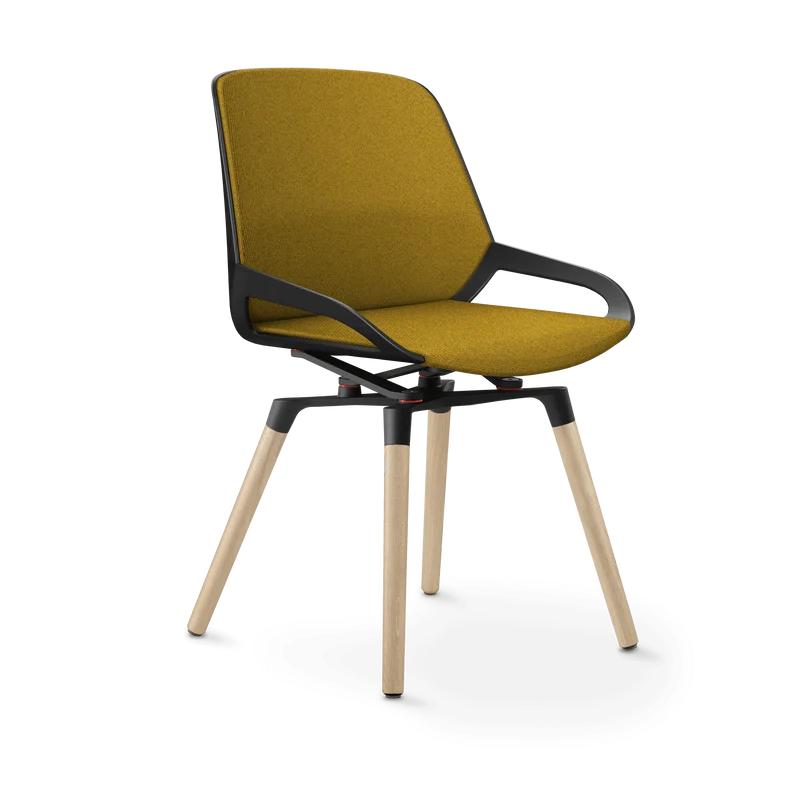 Aeris Numo Comfort Holzbeine Eiche Sitzbezug gelb meliert