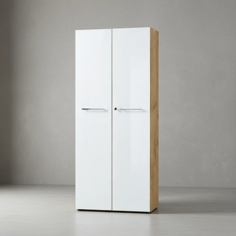 Aktenschrank 80x37x196cm | 5 Ordnerhöhen | Glasfront & Abschließbar