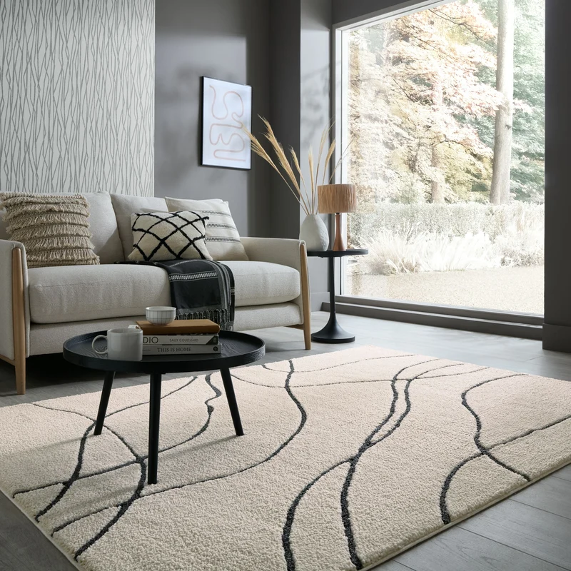 Teppich Hochflor Abstrakt, Schlafzimmer