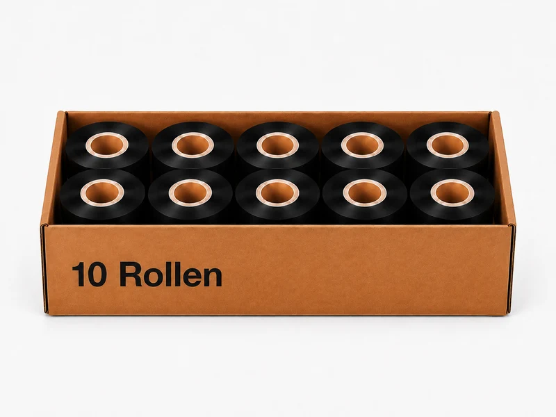 Thermotransferband Wachs 10 Rollen 130mm x 600m K:25,4mm AW