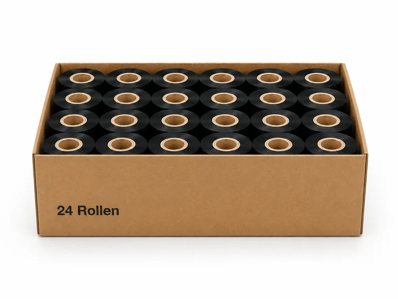 Thermotransferband Wachs 24 Rollen 55mm x 450m K:25,4mm IW