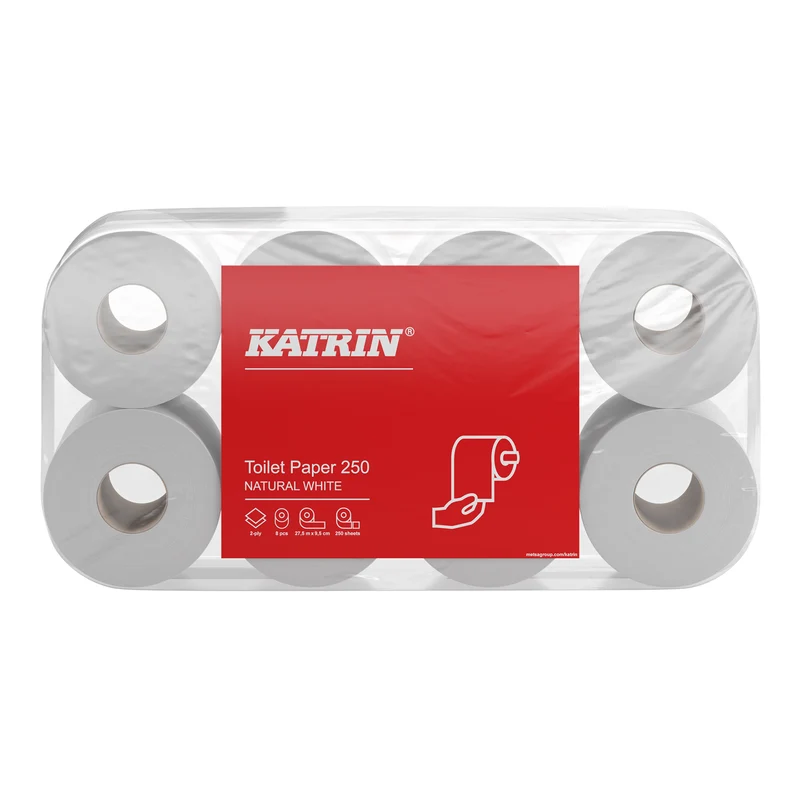 Katrin Toilettenpapier weiß Recycling, 2-lagig (1280 Rollen) - Pro Rolle 0,33 € / Pro 50 Blatt 0,07 €