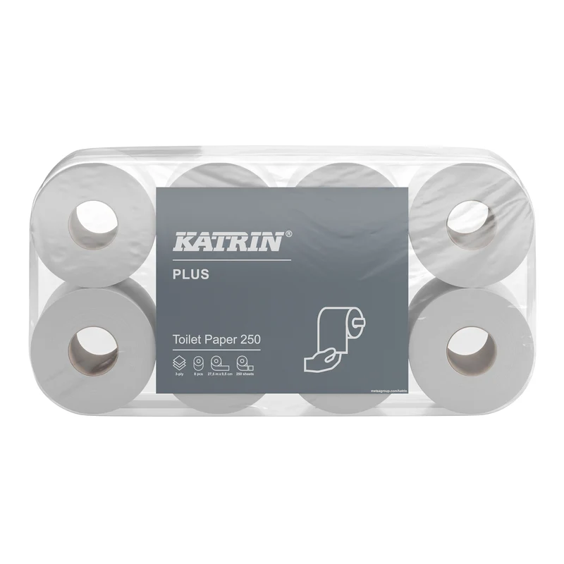 Katrin Plus Toilettenpapier weiß, 3-lagig (1512 Rollen) - Pro Rolle 0,40 € / Pro 50 Blatt 0,08 €