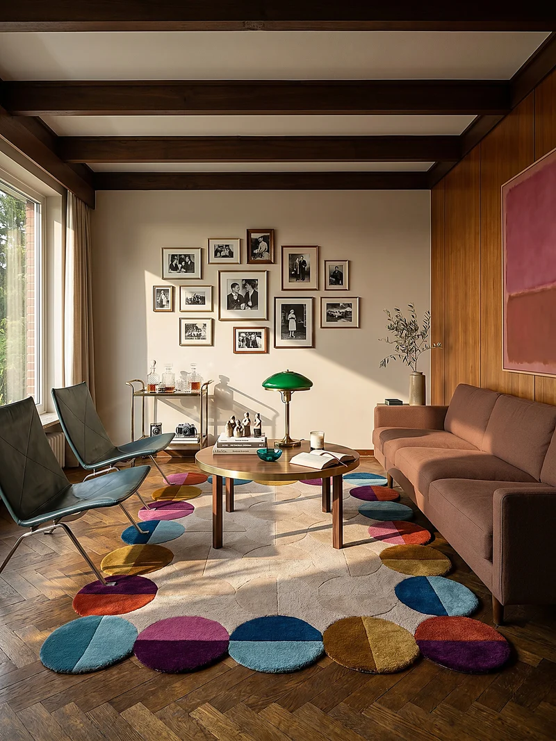 Wollteppich Scallop Muster, Geometrisch, Wohnzimmer