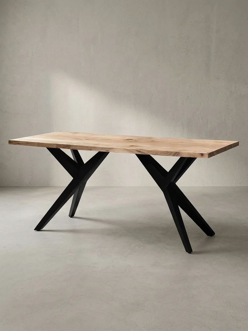 Esstisch Massivholz Metall Rechteckig Loft-Stil