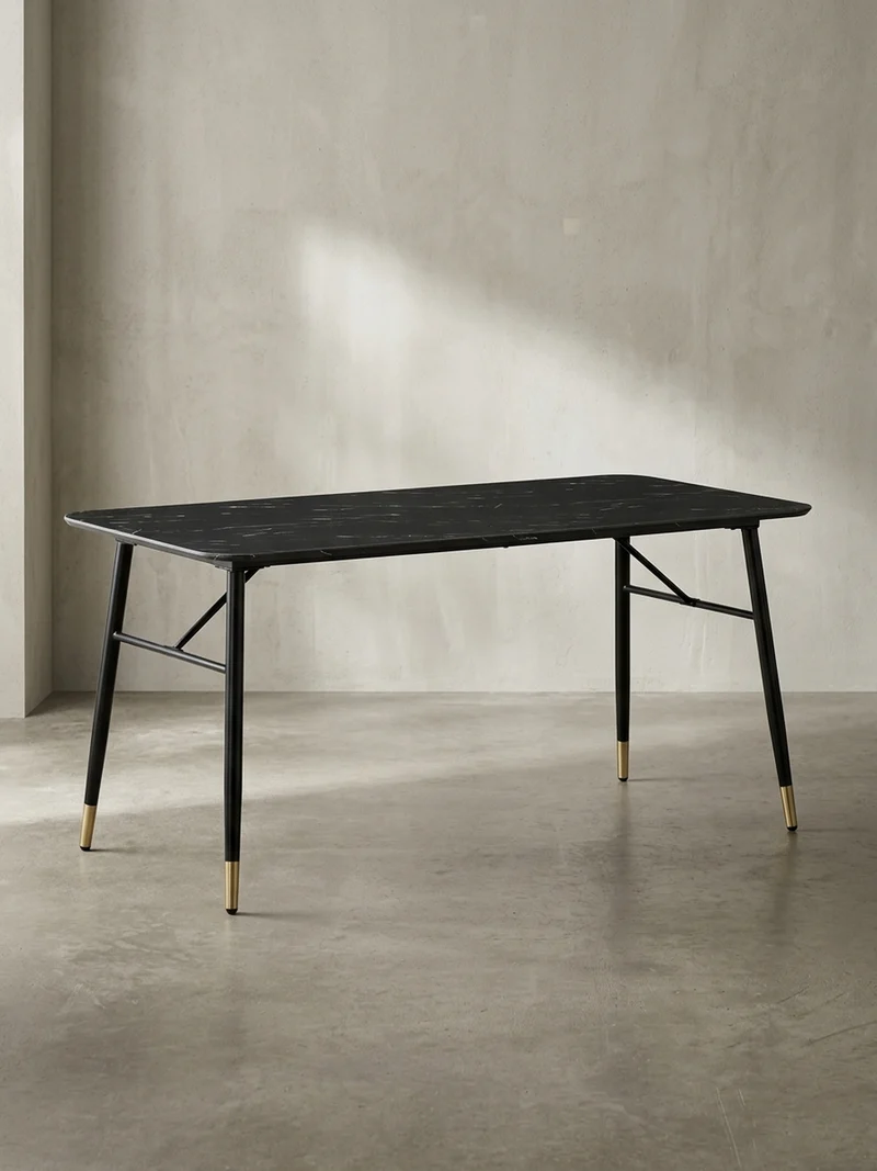 Esstisch Marmoroptik Metall Rechteckig Modern Klein