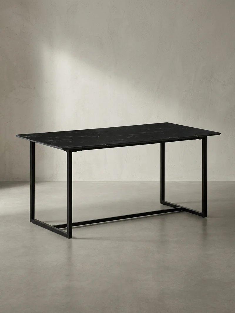 Esstisch Marmoroptik Metall Rechteckig Modern Klein