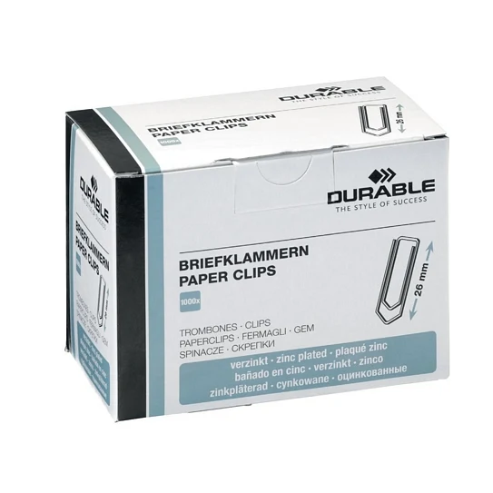 DURABLE Büroklammern 26mm verzinkt