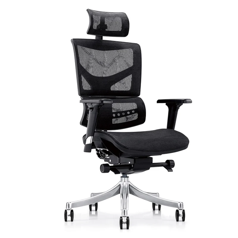 LASER PLUS Ergonomischer Bürostuhl / Schreibtischstuhl KRONOS mit Synchronmechanik, Mesh-Gewebe und leisen Doppelrollen