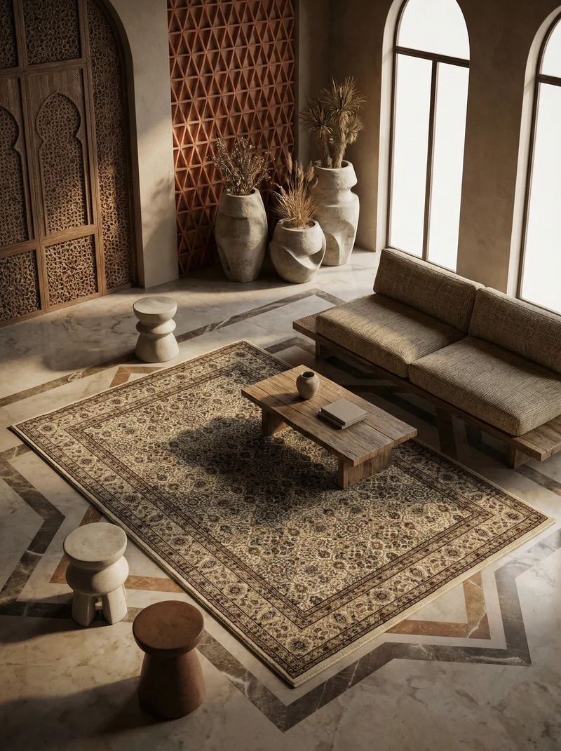 Kurzflor-Teppich Orientalisch – Waschbar & Strapazierfähig | Dicht Gewebt für Langlebigkeit