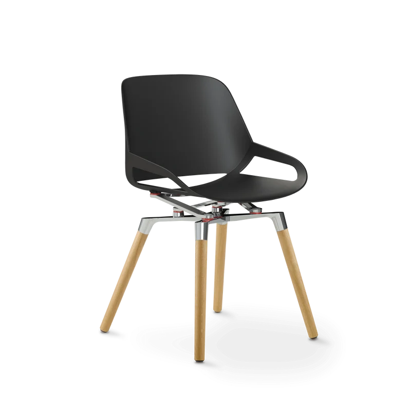 Aeris Numo Holzbeine Eiche natur Sitzschalenfarbe schwarz