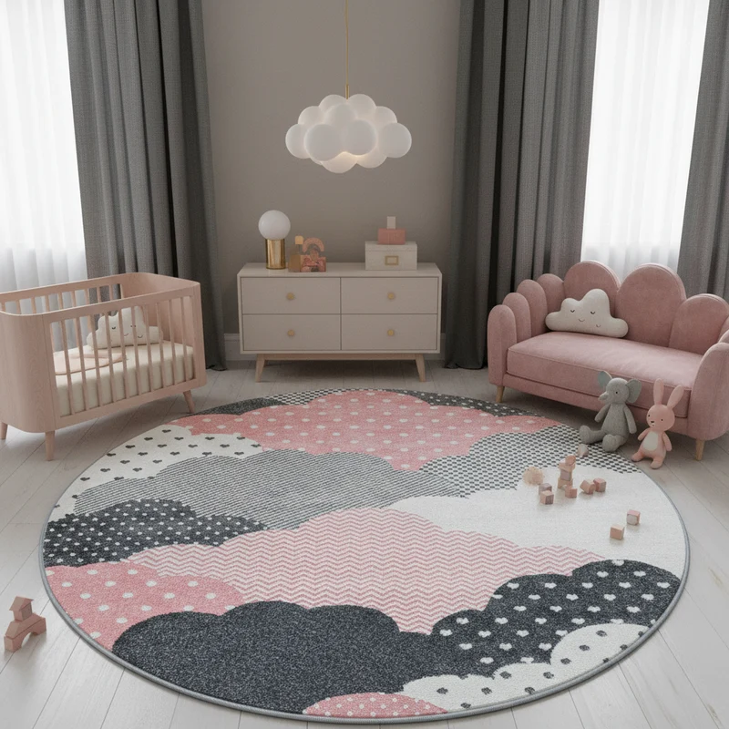 Kinderteppich Wolken-Motiv – Waschbar & Strapazierfähig für Kinderzimmer
