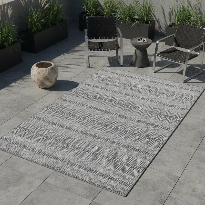 Outdoor-Teppich Boho – Waschbar & Wetterfest für Balkon & Terrasse