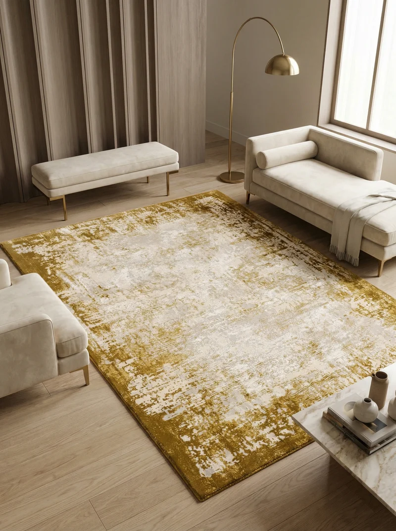 Teppich Velours abstrakt mit Bordüren