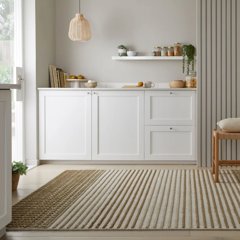 Teppich maschinenwaschbar Streifen-Design IAN