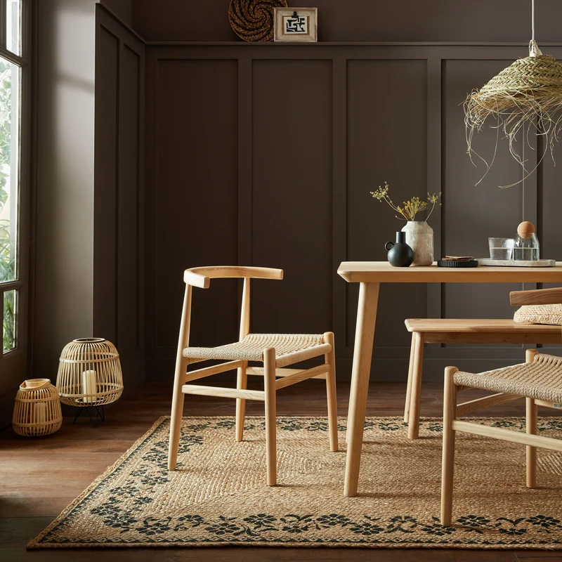 Teppich Jute Floral-Design, handgefertigt MARK
