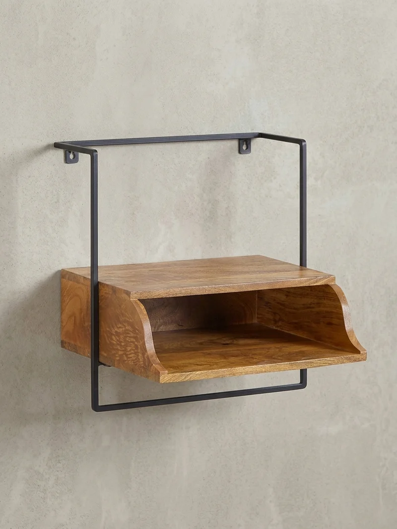 Wandkonsole Mango Massivholz Industrial Stil 44x45x35 cm