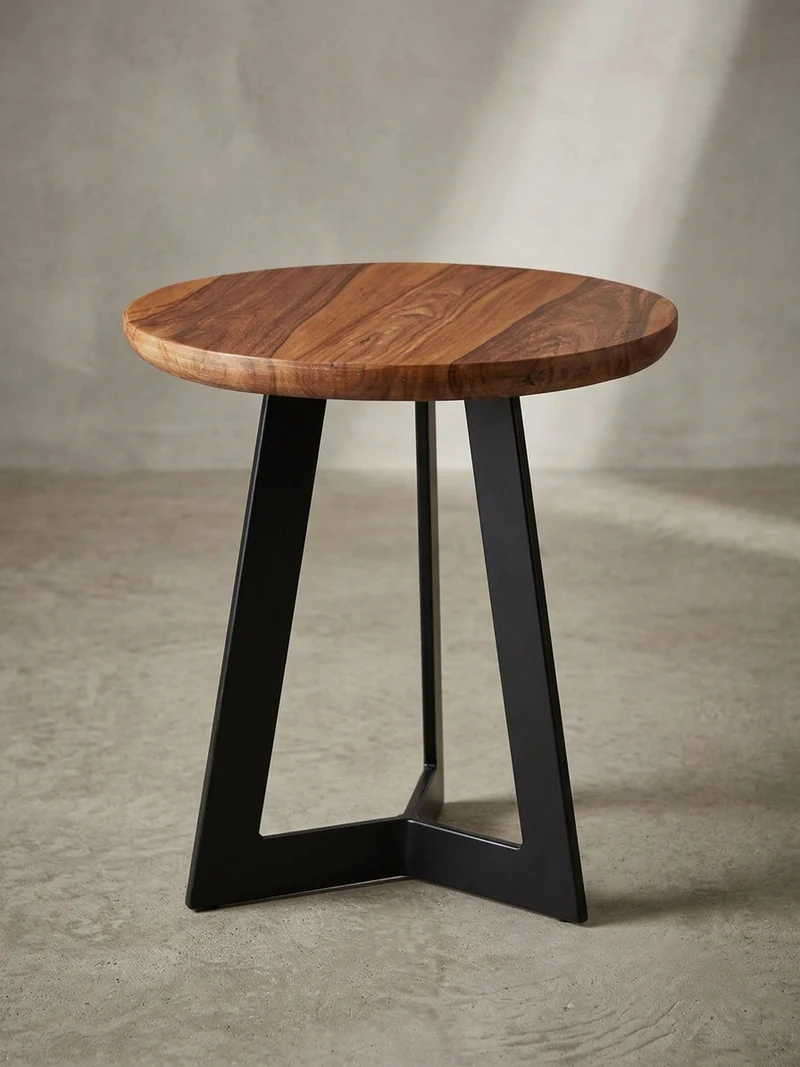 Beistelltisch – Massivholz Metall 35x37x35 cm Industrial