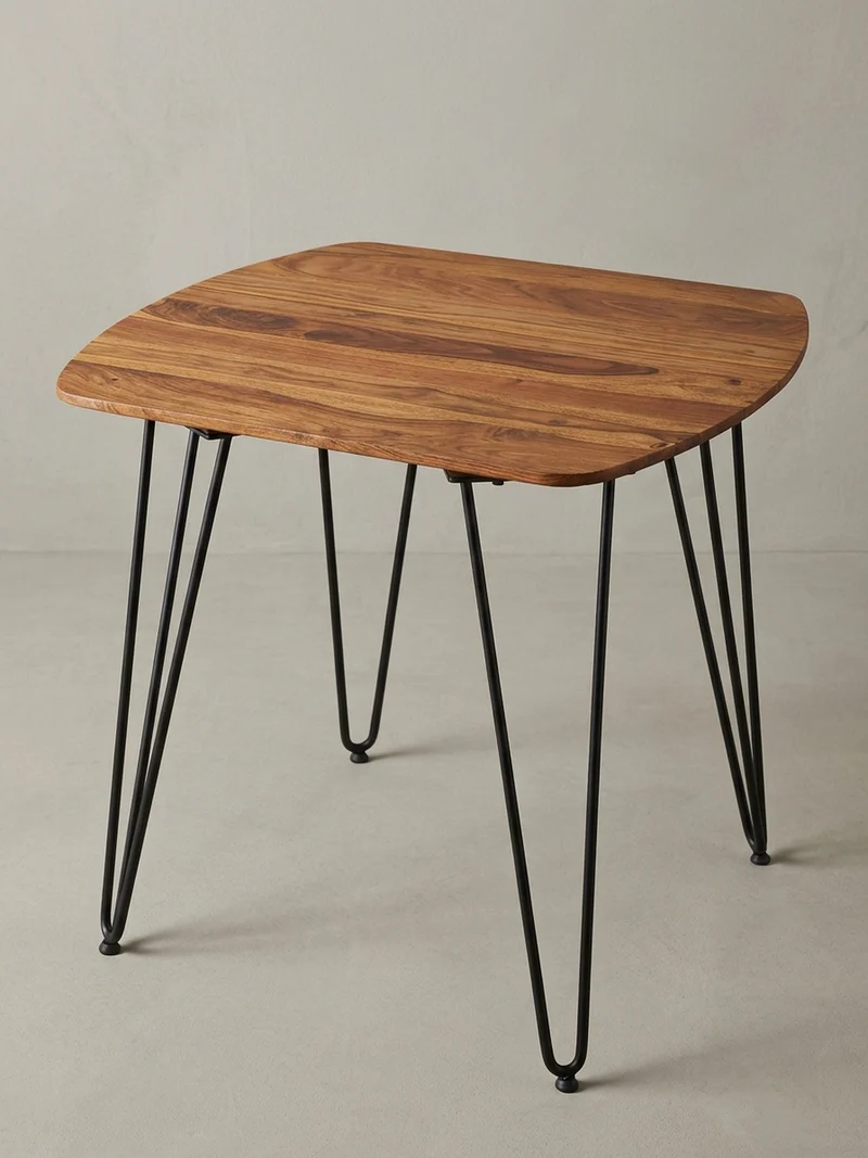 Esszimmertisch – Massivholz Braun 80x80x76 cm Modern abgerundete Ecken
