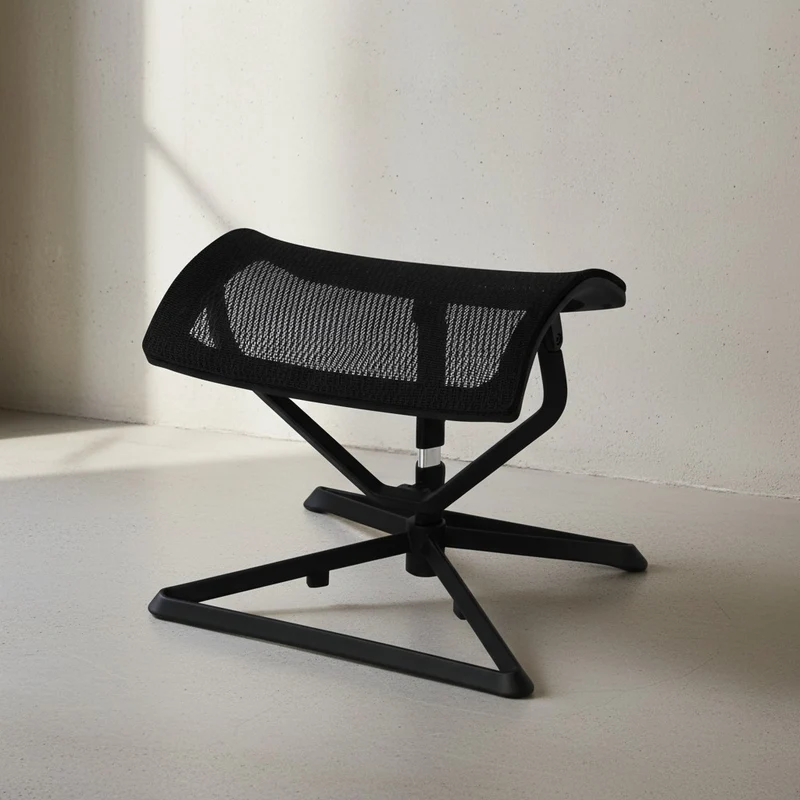 Fußauflage Stoff Schwarz Höhenverstellbar 43x33x46