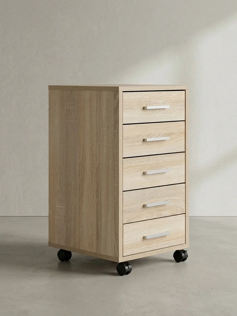 Schubladenschrank Holz 5 Schubladen Mit Rollen