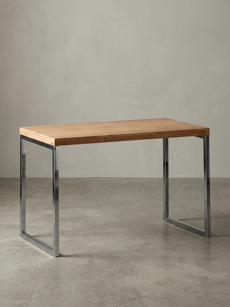 Schreibtisch Massivholz Landhausstil Chromgestell