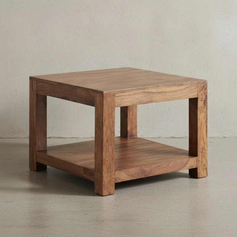 Couchtisch Massivholz im Landhausstil mit Ablagefach und pflegeleichter Oberfläche