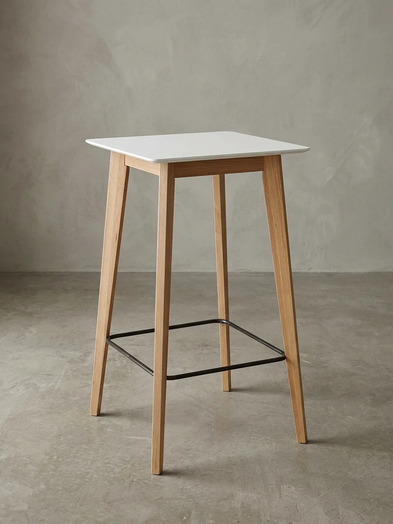 Bartisch – Skandinavisch, Eichenbeine, quadratisch, 50 kg Belastbarkeit