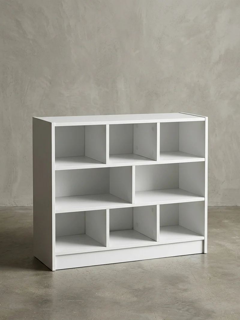 Bücherregal – Holz, melaminbeschichtet, mit Stauraum, modern