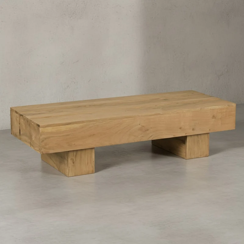 Couchtisch aus Massivholz, handgefertigt, pflegeleicht, aus Akazienholz und Edelholz