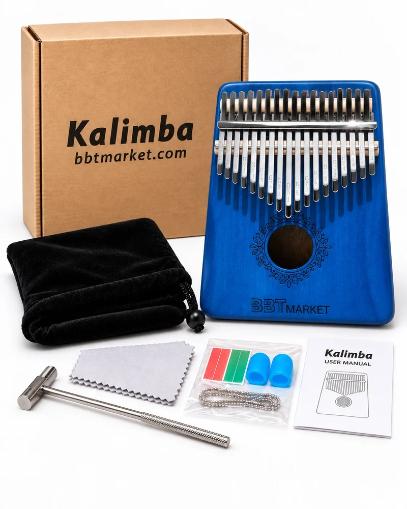 Kalimba 17 Tasten Daumenklavier Thumb Piano Fingerklavier Holz mit Zubehör