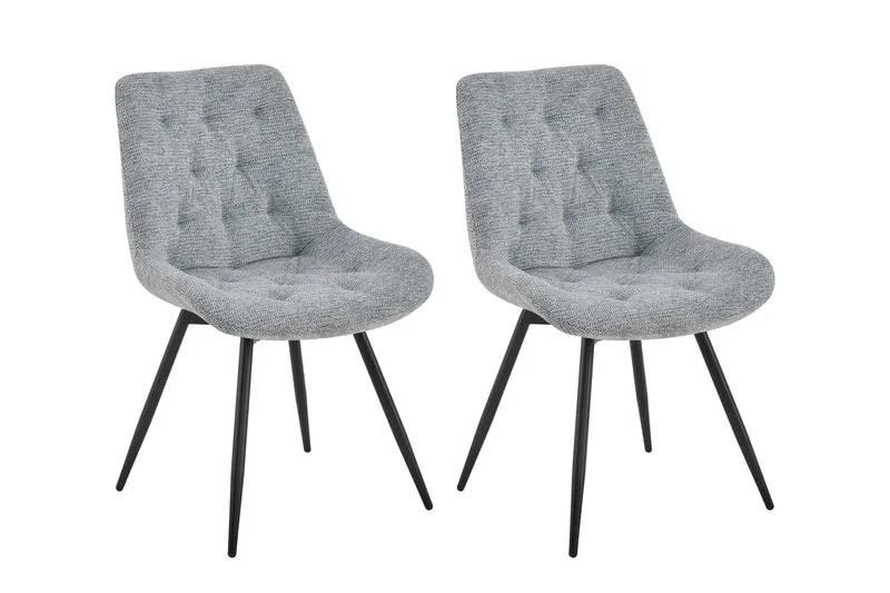 Stuhl 2-er Set ARAGON / Bezug in grau oder taupe, Gestell in schwarz / 360° drehbar / wasserabweisend & Pet Friendly / Esszimmerstuhl / Polsterstuhl / B 47,5 x H 84,5 x T 62,5 cm
