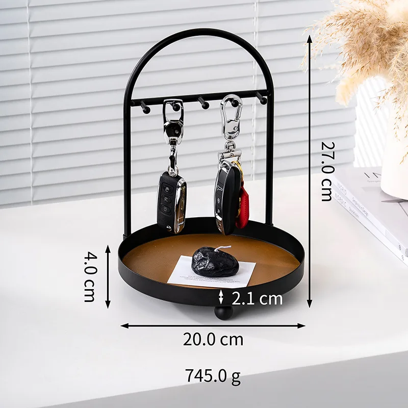 Schlüsselhalter aus Metall – Wandmontage & Desktop Organizer mit Haken