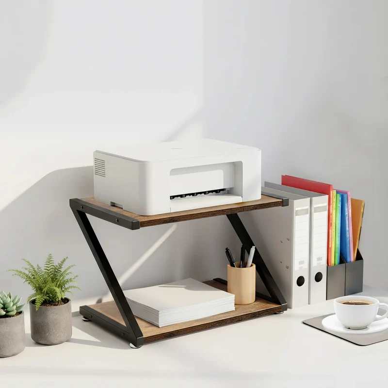 2-Etagen Schreibtisch Organizer – Druckerständer & Ablage für Büro und Homeoffice