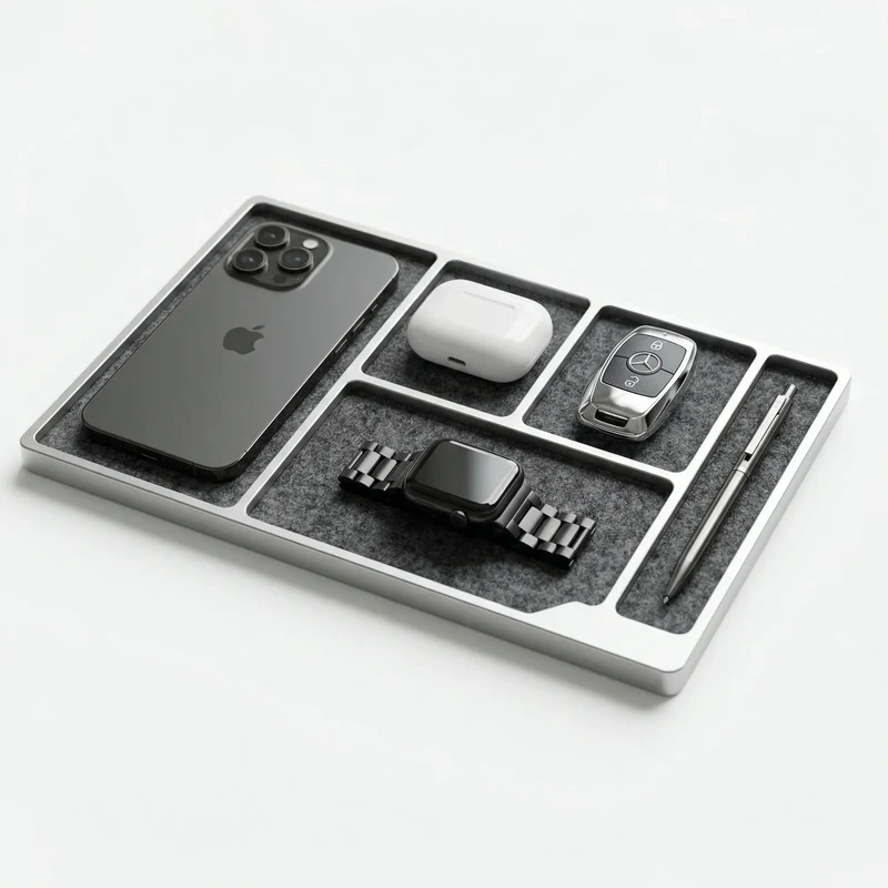 Aluminium Desktop Organizer – Schreibtisch Organizer mit Schublade