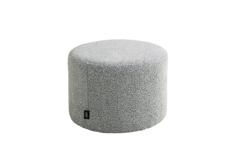 HOCKER ALVIK 01, Bezug in Bouclé grau/greige