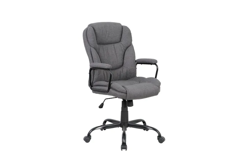 Chefsessel STING/ Gaming-Chair/ Metall schwarz pulverbeschichtet/ Webstoff grau/ Armlehnen gepolstert/ Wippmechanik/ Sicherheitsdoppelrollen / B 57, H 99-109, T 67 cm