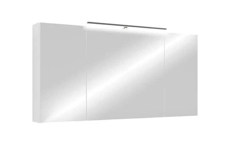 Spiegelschrank SPREE / Korpus matt weiß oder anthrazit mit Spiegeltüren / Hängeschrank mit Soft-Close-Funktion / Inklusive LED-Beleuchtung / Badschrank mit Stecker- und Schalterdose / B 120, H 60, T 20 cm