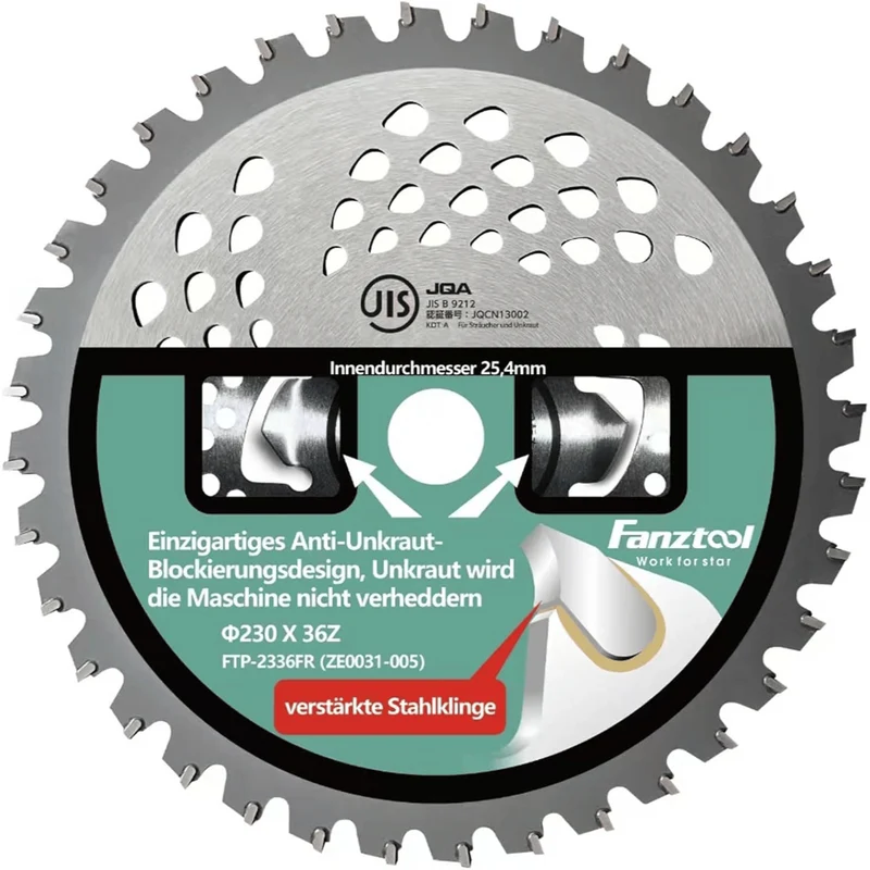 Kreissägeblatt Freischneider Klinge 230D x 36Z mit Anti-Unkraut-Blockierung