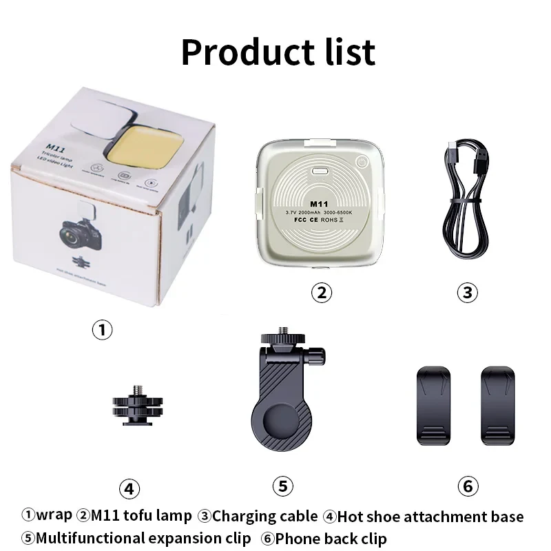 Mini LED Fill Light – Bi-Color Kameralicht mit Cold Shoe & Clip