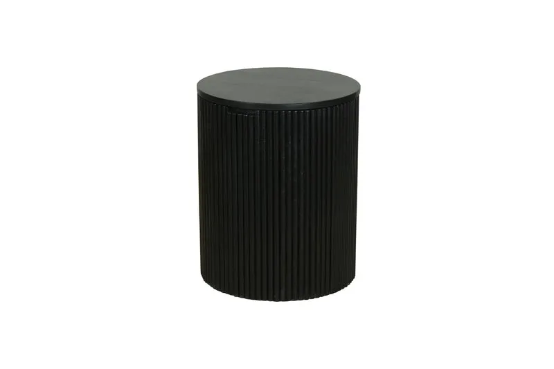 Beistelltisch OWEN / Tischplatte und Gestell in schwarz / Couchtisch / Sofatisch / Maße: D 40, H 50 cm